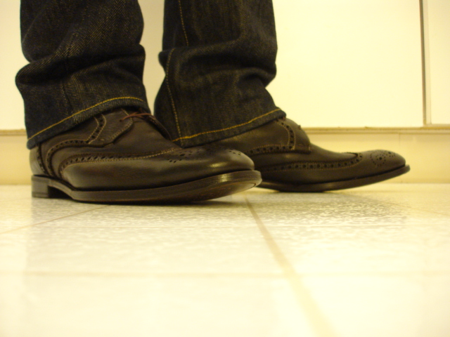 wingtips and jeans